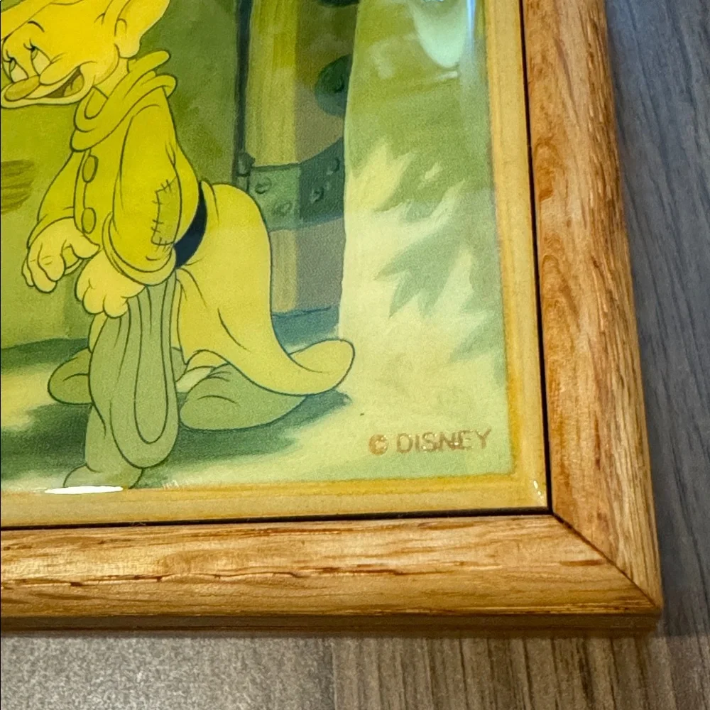 Snow White Dopey Disney Vintage Rare Tile Wood Open Jewelry Trinket Keepsake Box